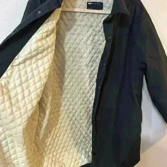 NWOT ASOS Design Lightweight Harrington Jacket Black Oversized Men’s Size Small - Picture 6 of 9